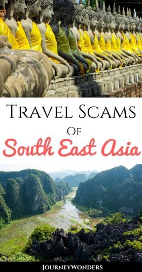 When backpacking Southeast Asia, make sure you're up to date on the Top 5 Travel Scams of South East Asia and how to avoid them. Learn about travel safety and how to protect yourself in #Thailand, #Cambodia, #Vietnam and other countries! #SEAsia #Scams