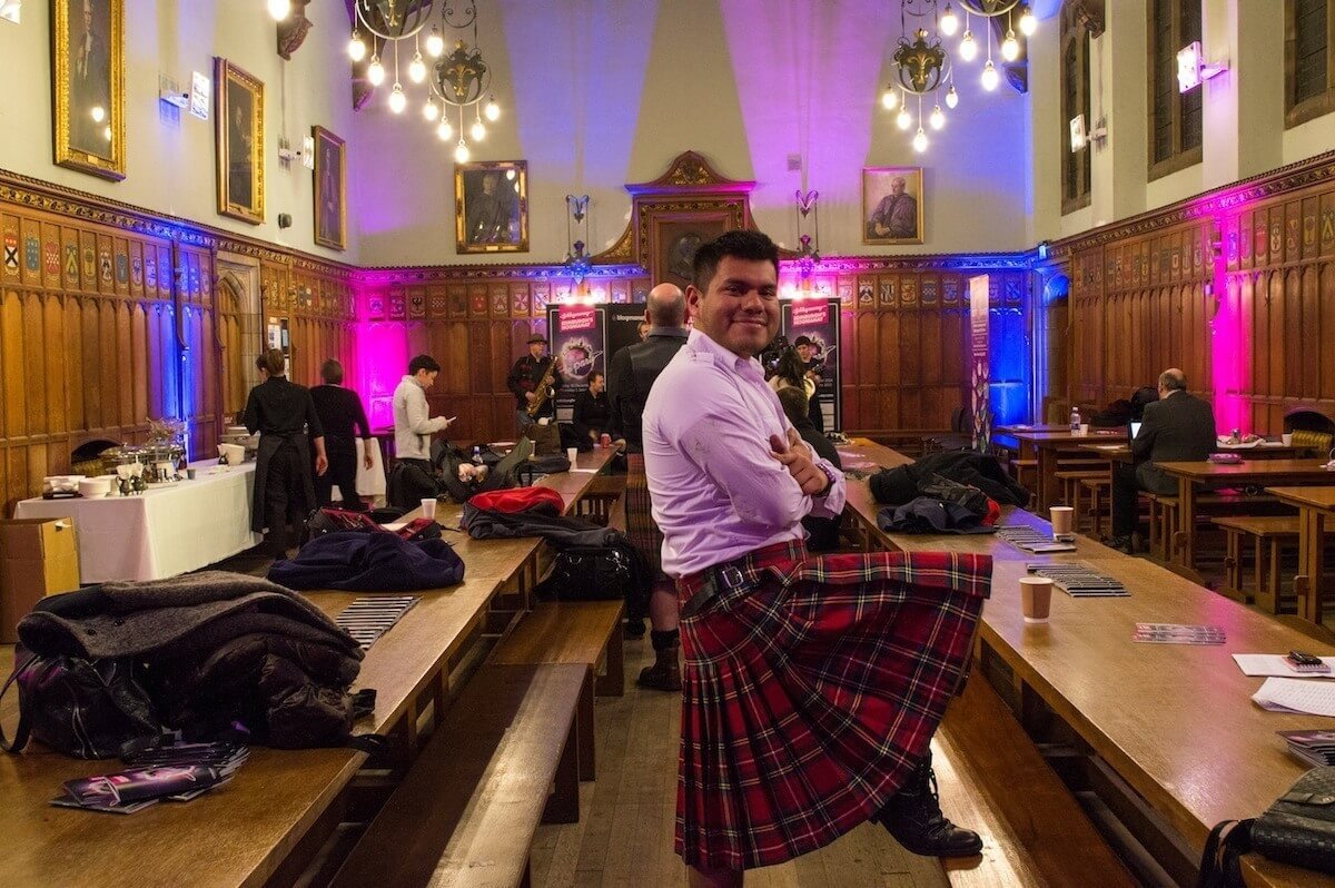 Mexican Man wearing a Kilt
