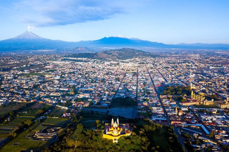 Drone View of Cholula in Puebla