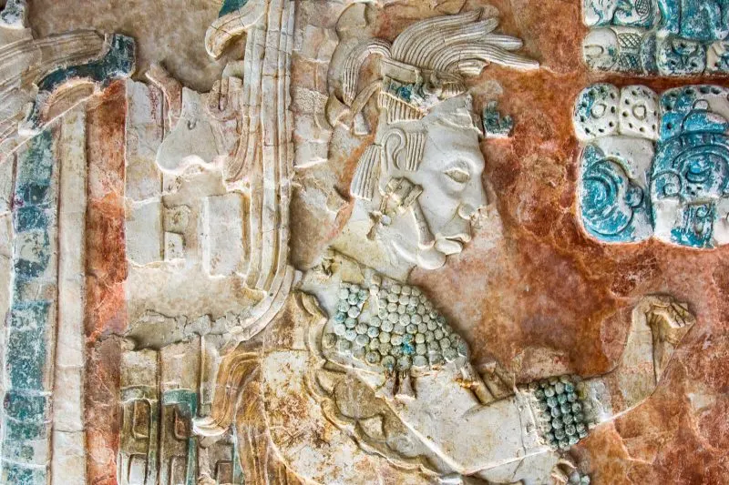 Mayan stelae at the Palenque Museum