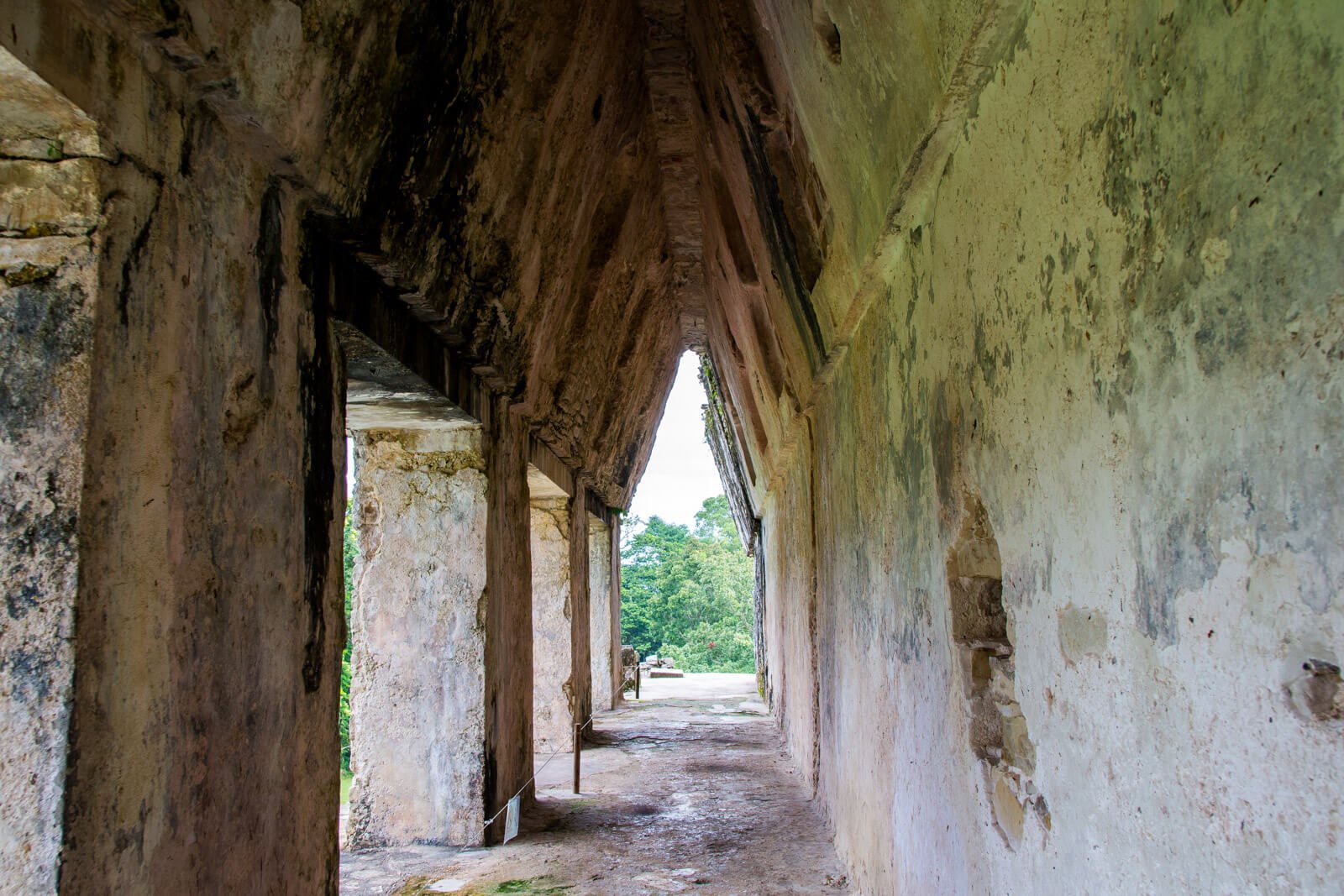 The inside of the Royal Palace at Palenque Chiapas
