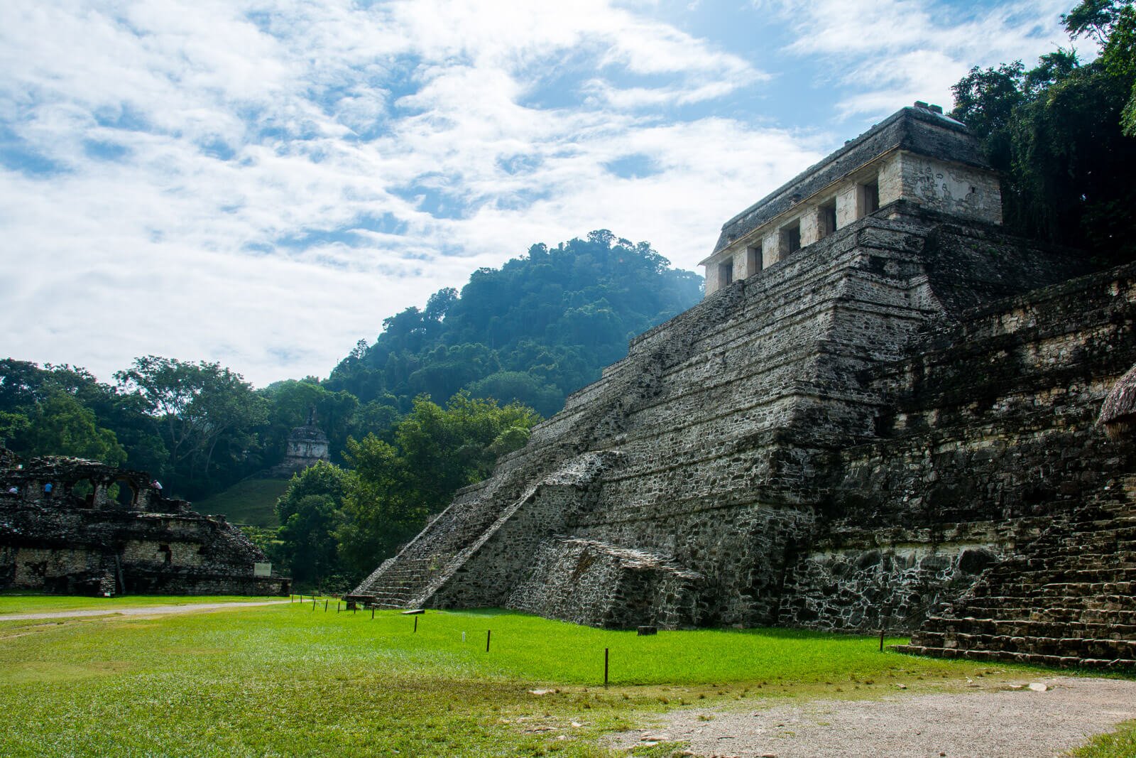 The majestic entrance to the ruins of Palenque