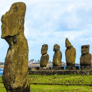 The Moai heads of Easter Island