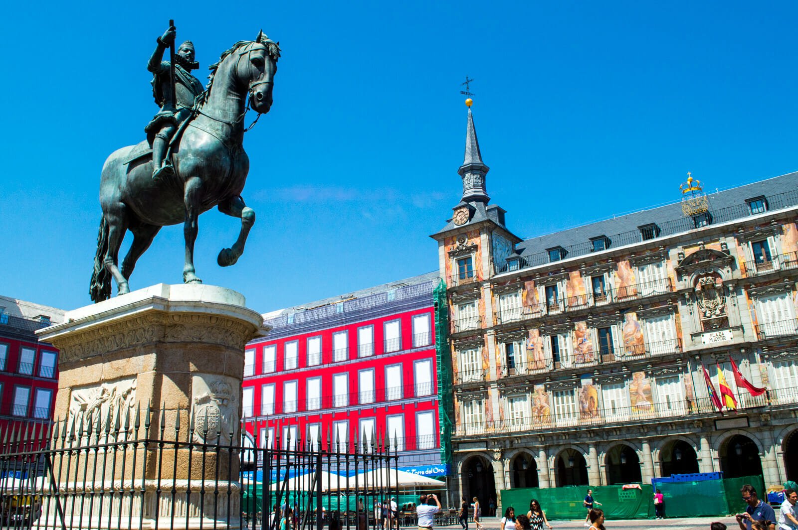 The many squares of Madrid, Spain
