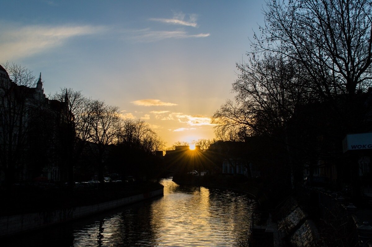 Sunset at the cannals of Berlin
