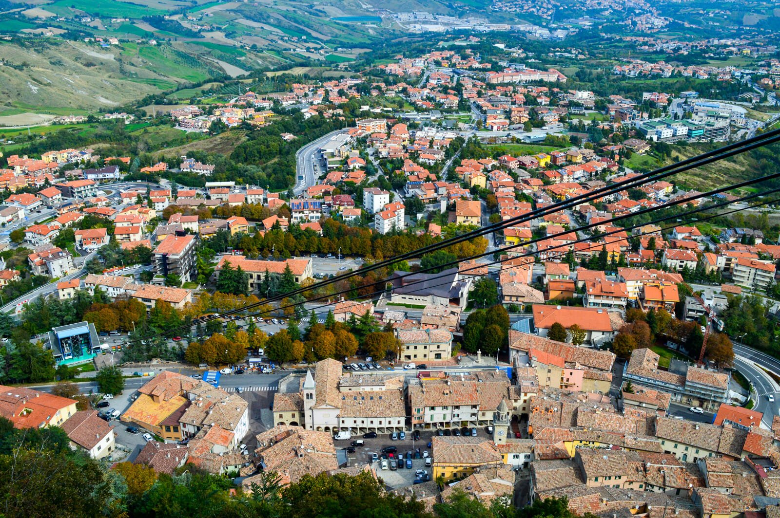 The views of San Marino from the top of the Old Town