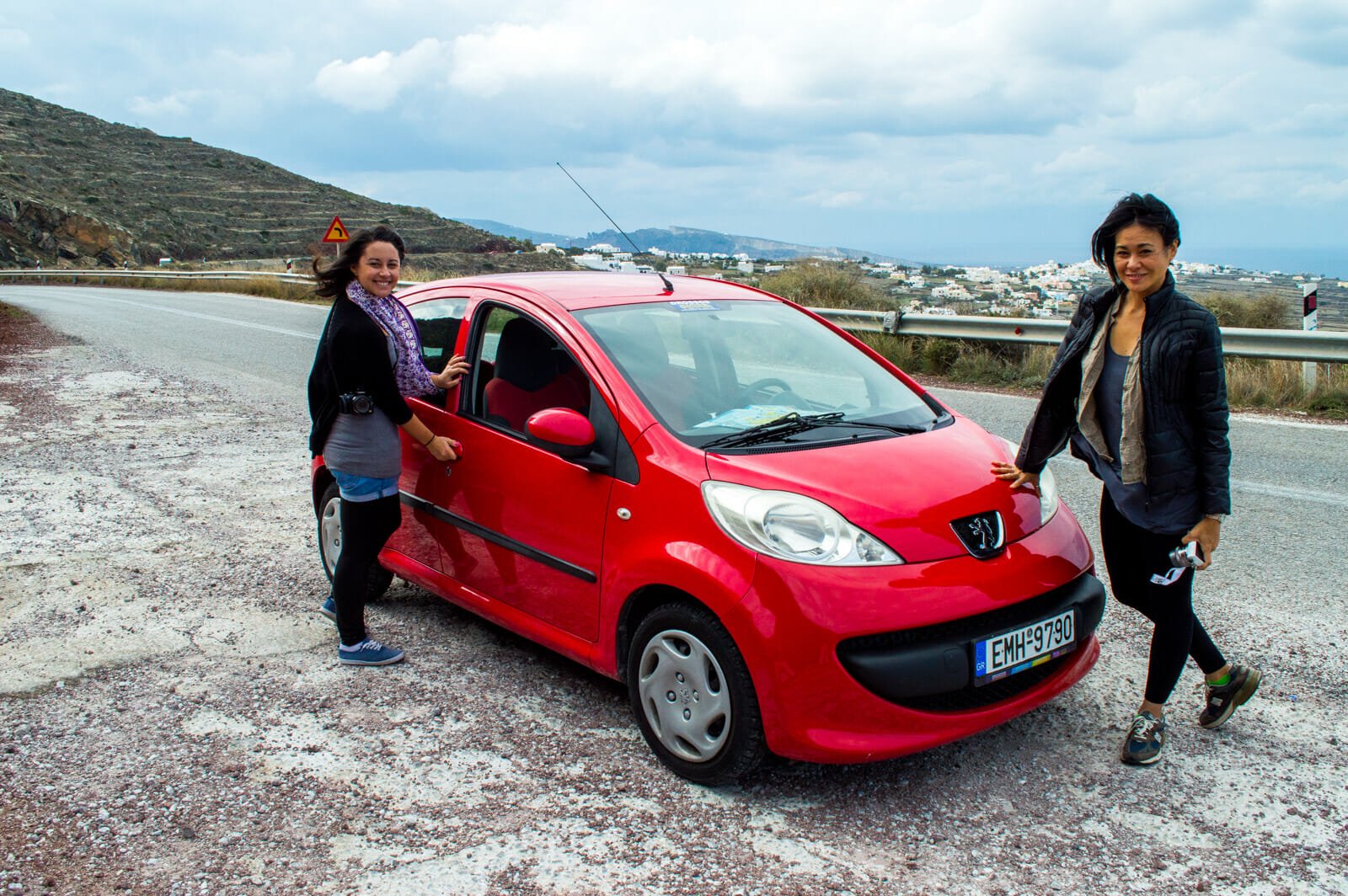 Christine and Jessica at Santorini