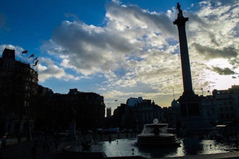 Sunset at Trafalgar Square