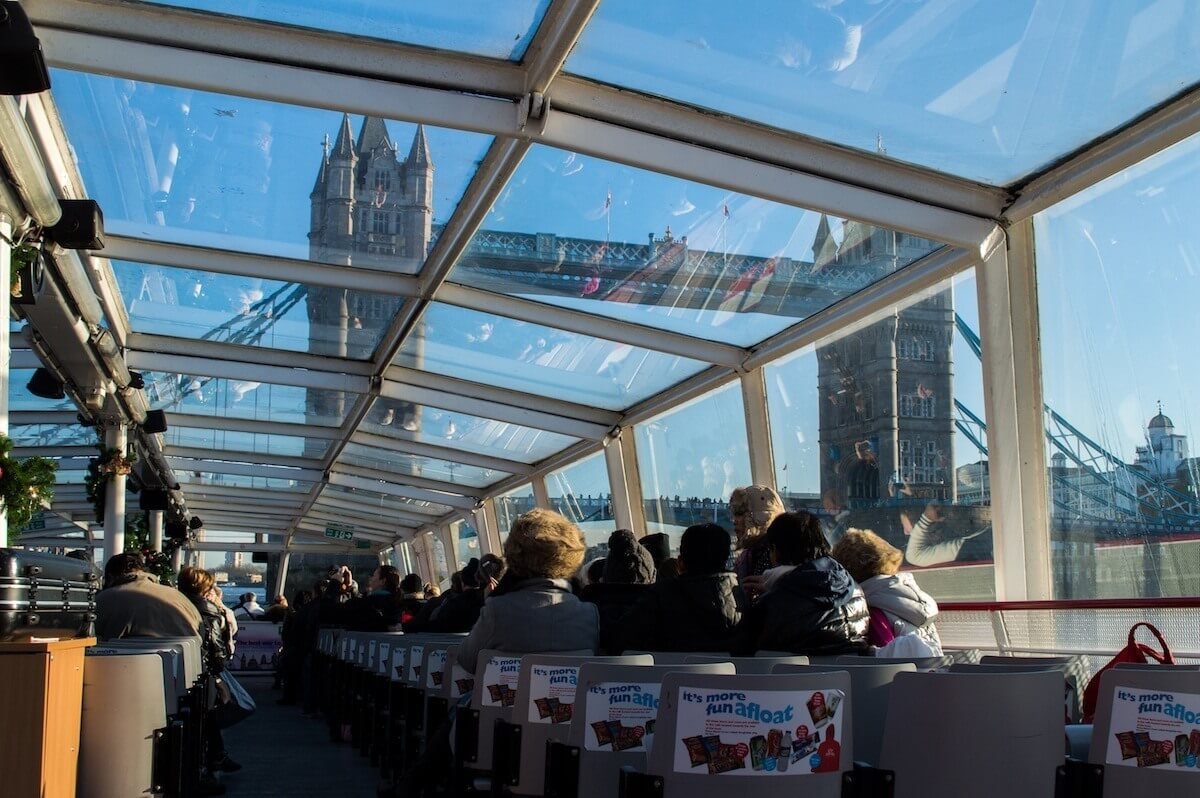 The boat from Tower Bridge to Westminster