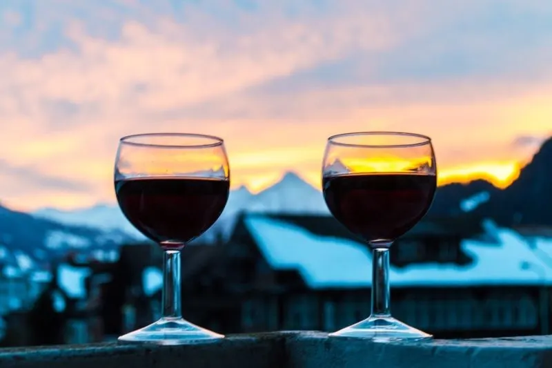 A romantic sunset in Switzerland