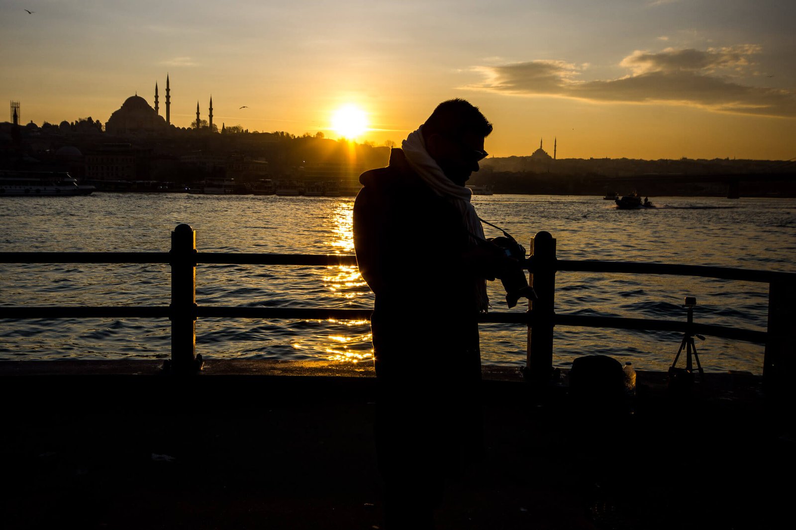The Man of Wonders at the Golden Horn of Istanbul