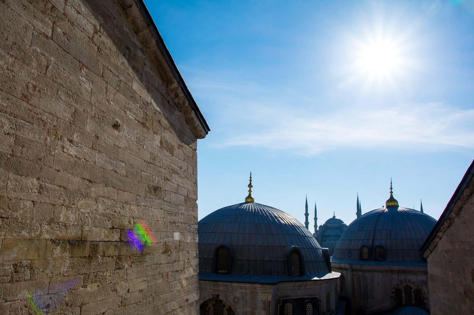 The view of the Blue Mosque from Hagia Sophia