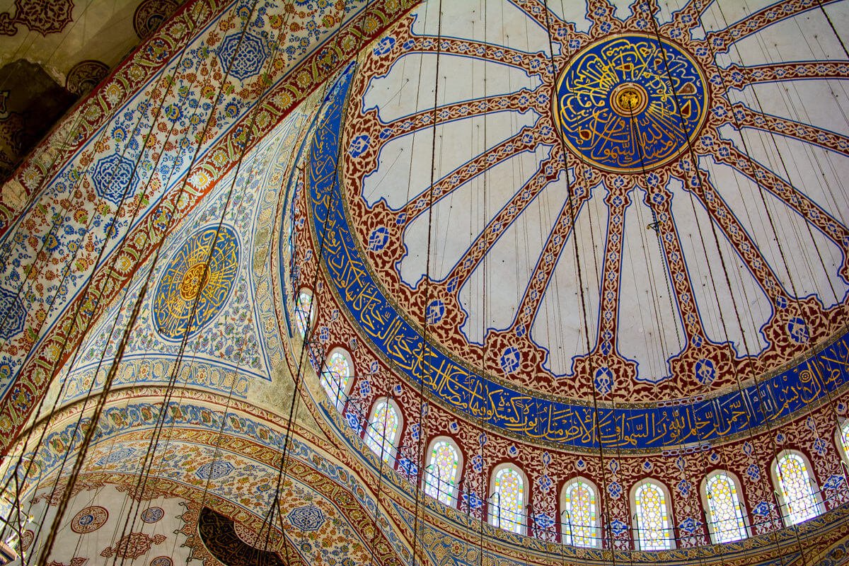 Inside the Blue Mosque in Istanbul