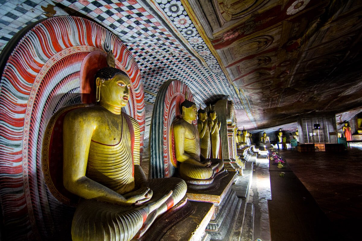 One of the five caves of the Dambulla Cave Temple