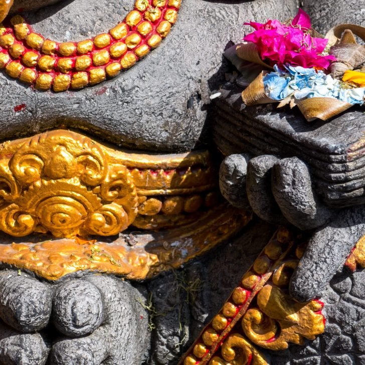 Buddhist statue in one of the many Bali temples