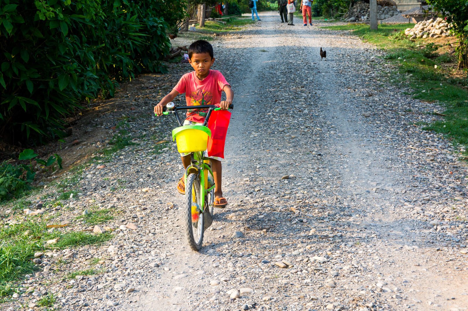 In Nepal, sometimes a bicycle is faster than a car