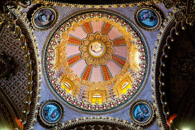 Inside the beautiful Church of Guadalupe in Morelia, Michoacan