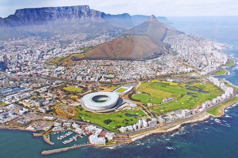 Cape Town, South Africa as seen from Helicopter
