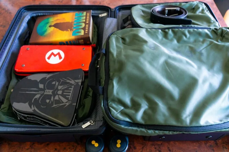 The inside of the Level 8 Textured Backpack